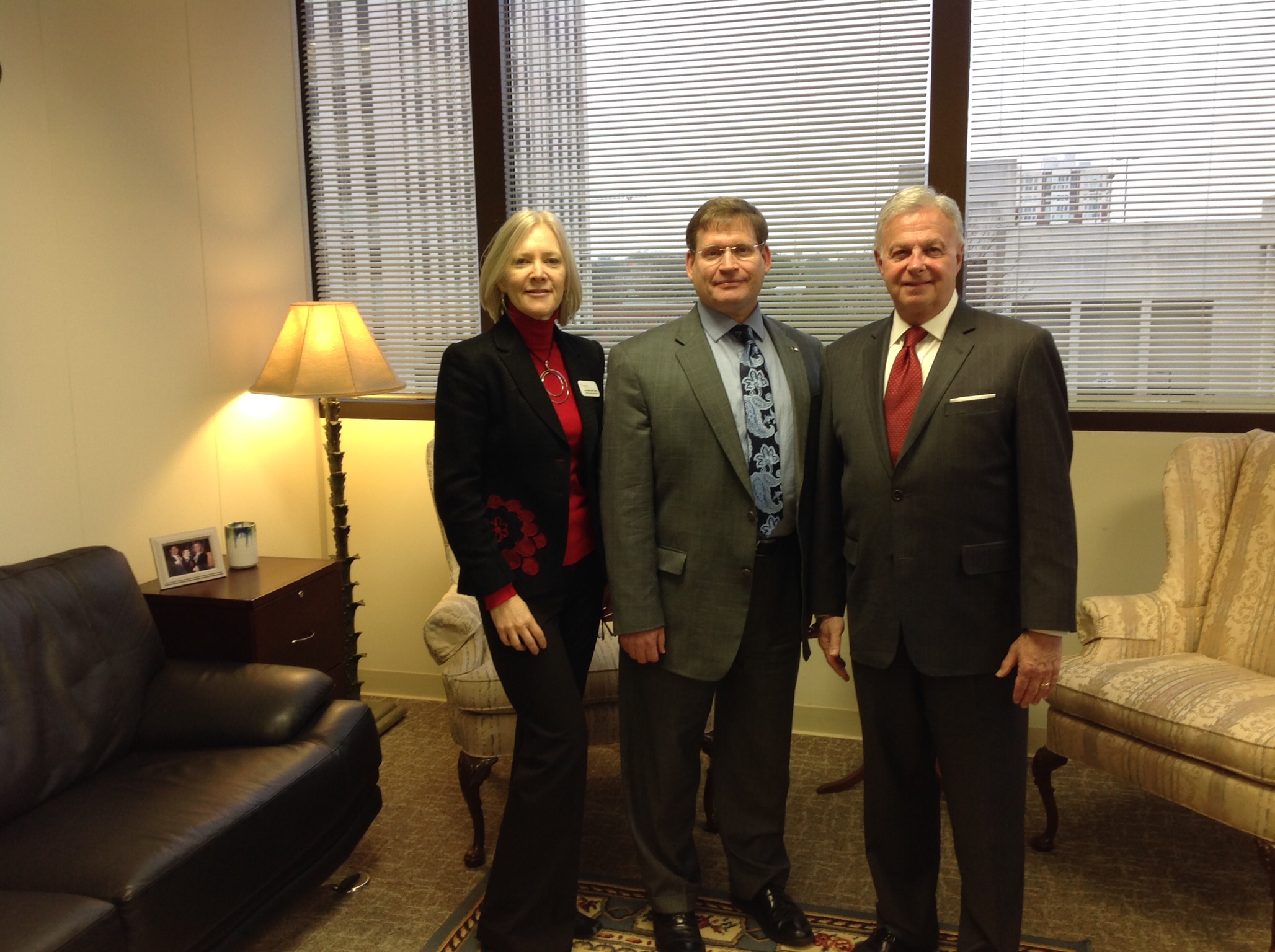 Photo:  Area Director Lee Dobson, Rep. Nelson Dollar, and Chief Government Affairs Officer Dave Totaro  