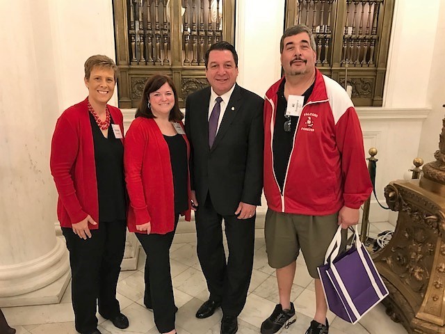 Pictured: Christine Detweiler (left) poses with fellow home care advocates and state Representative Craig Staats during The Pennsylvania Home Care Association’s Advocacy Day